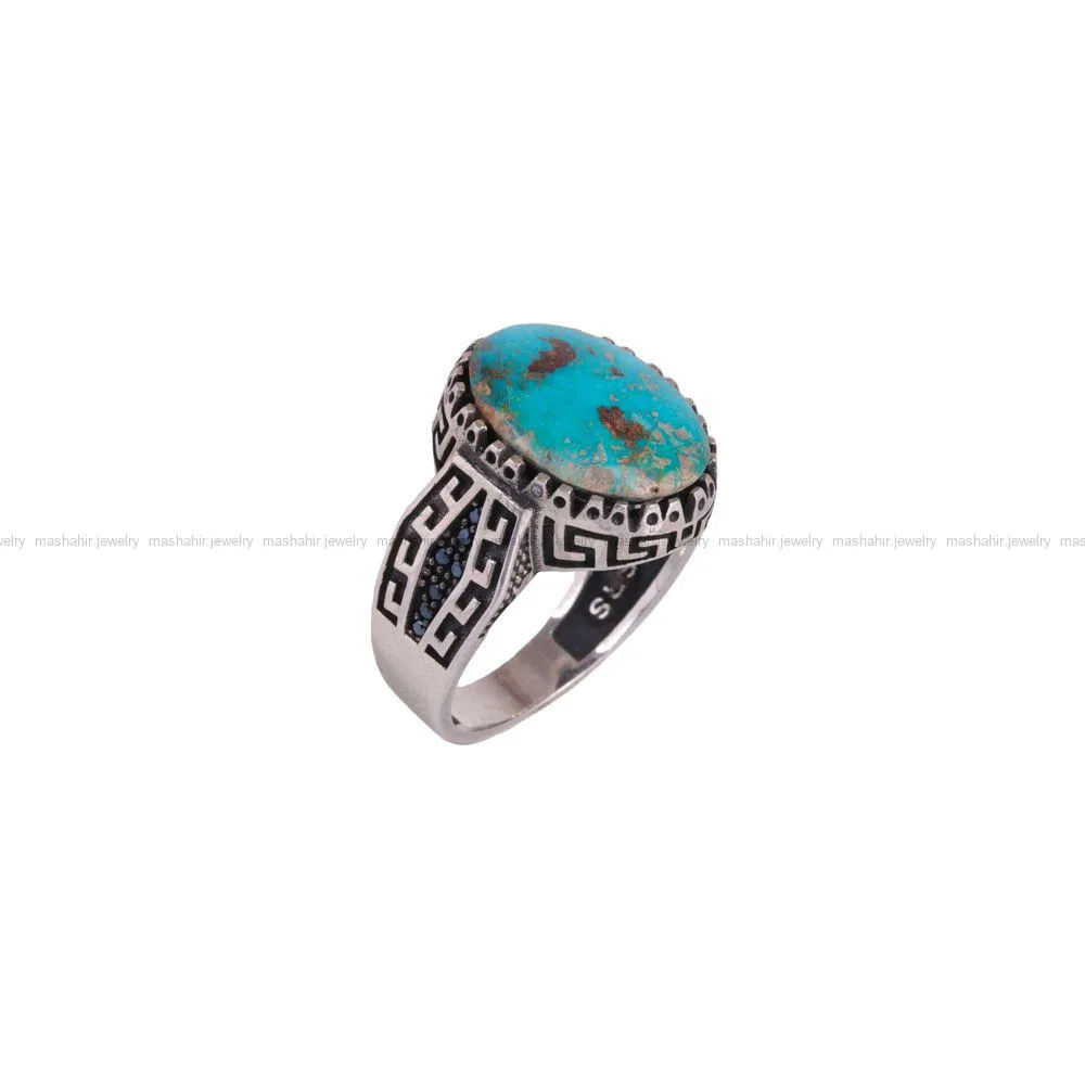 انگشتر فیروزه شجری مردانه کد 2680