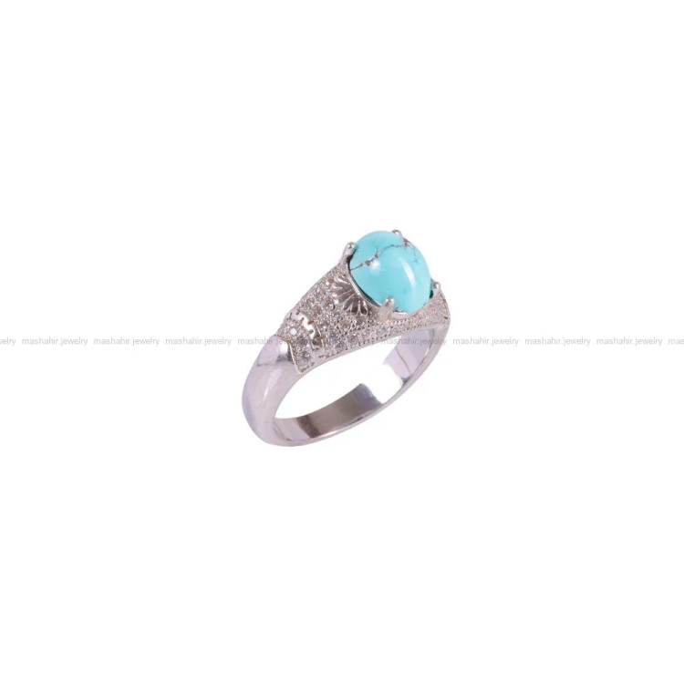 انگشتر فیروزه شجری مردانه کد 2707