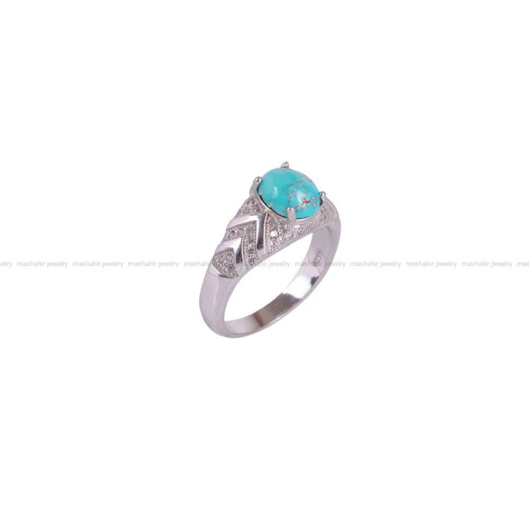 انگشتر فیروزه شجری مردانه کد 2683