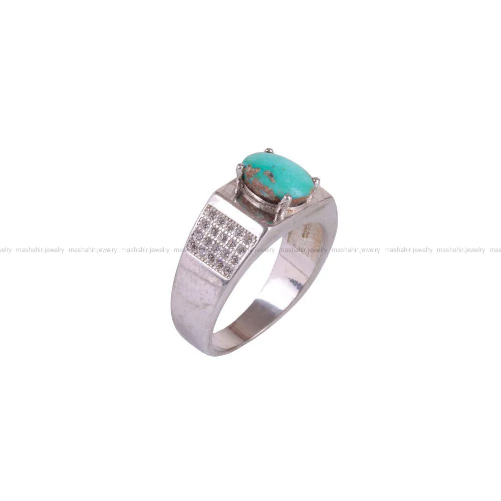 انگشتر فیروزه شجری مردانه کد 2684