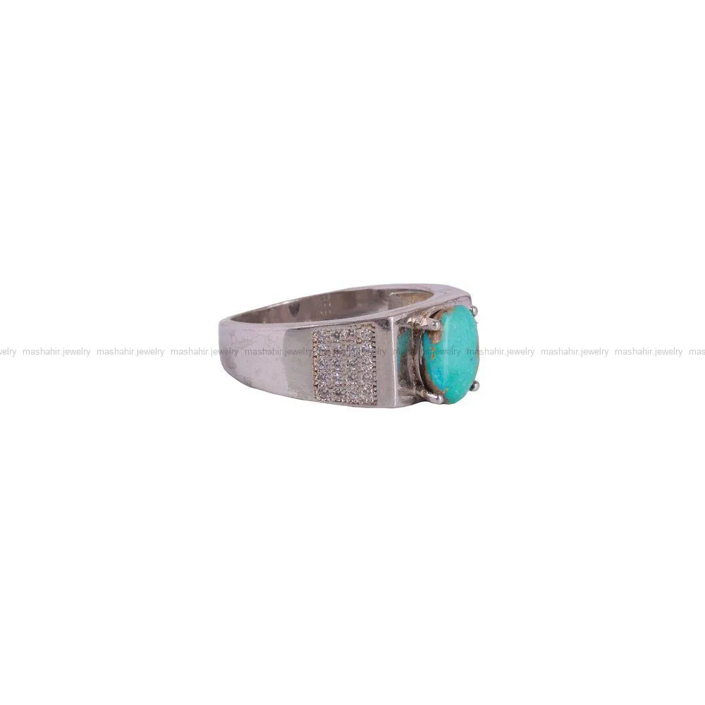 انگشتر فیروزه شجری مردانه کد 2684