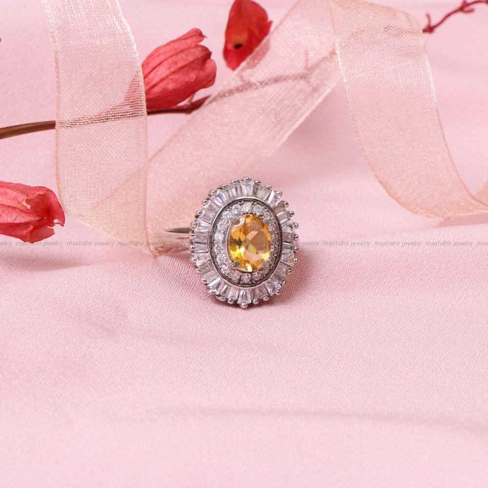 انگشتر سیترین زنانه کد 8505