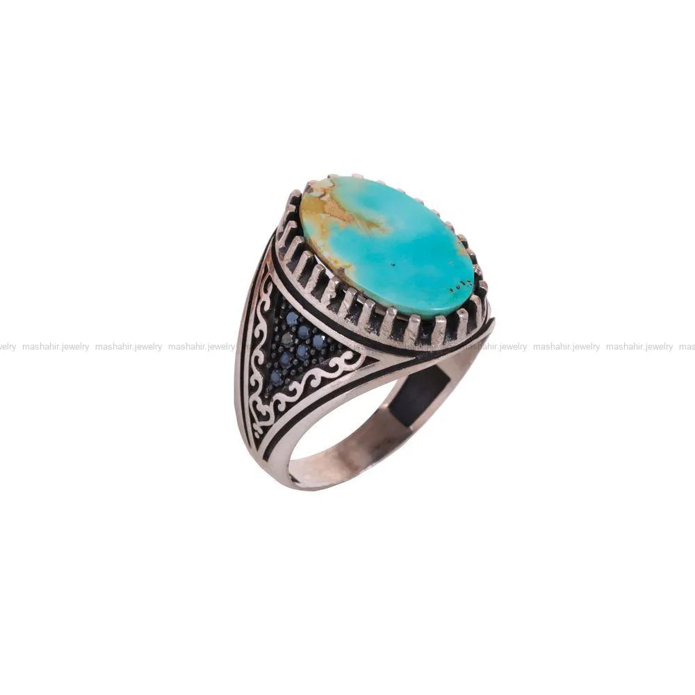 انگشتر فیروزه شجری مردانه کد 2772
