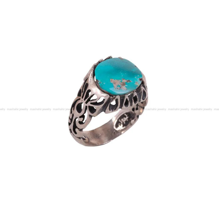 انگشتر فیروزه شجری مردانه کد 2796