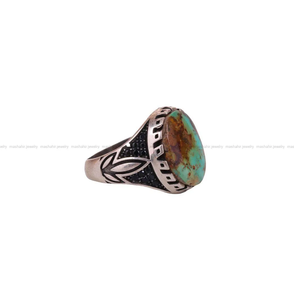 انگشتر فیروزه شجری مردانه کد 2805
