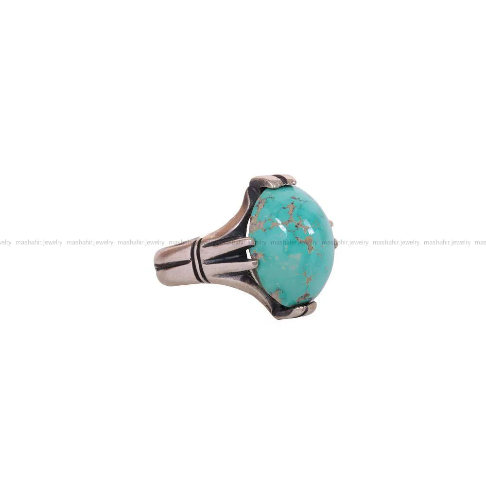 انگشتر فیروزه شجری مردانه کد 2806