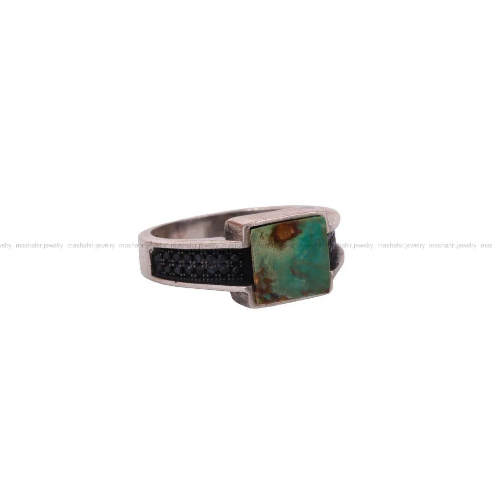 انگشتر فیروزه شجری مردانه کد 2808