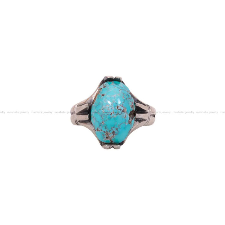 انگشتر فیروزه شجری مردانه کد 2810