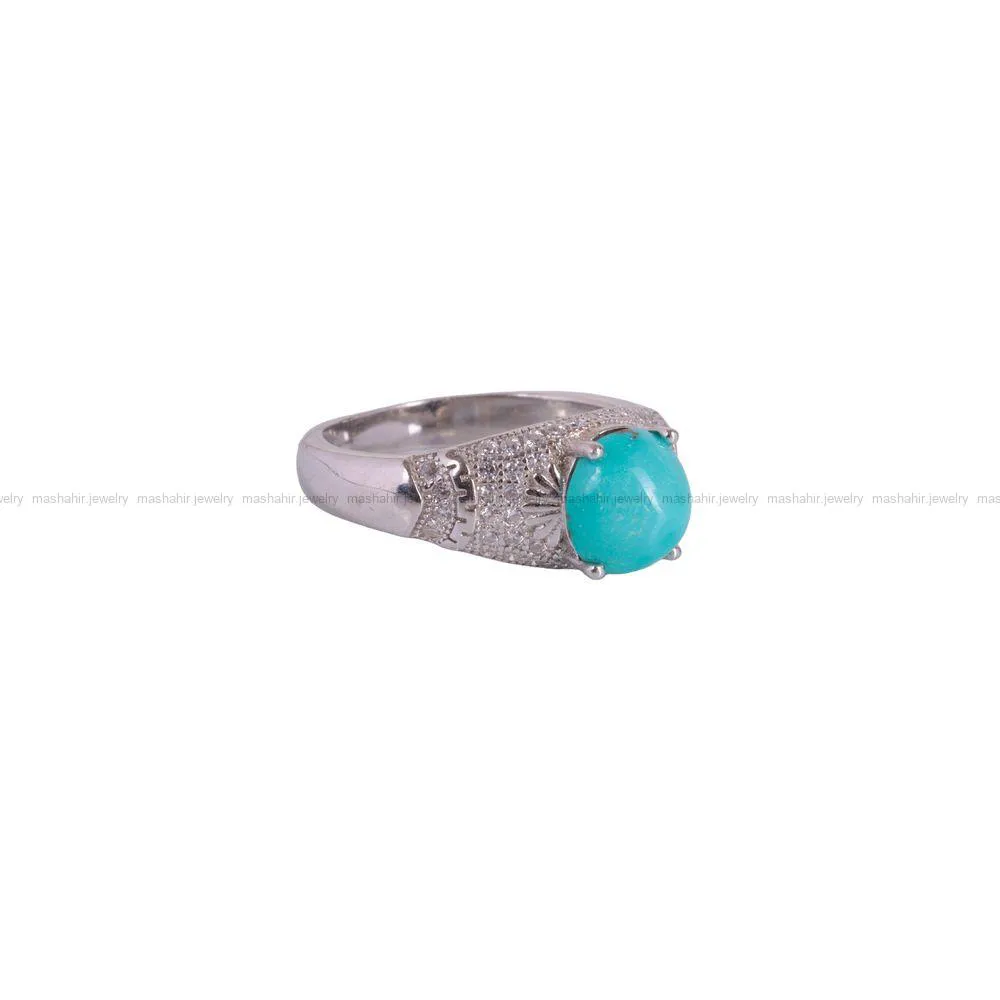 انگشتر فیروزه شجری مردانه کد 2689