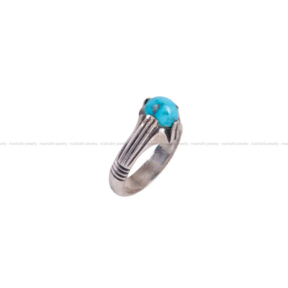 انگشتر فیروزه شجری مردانه کد 2691