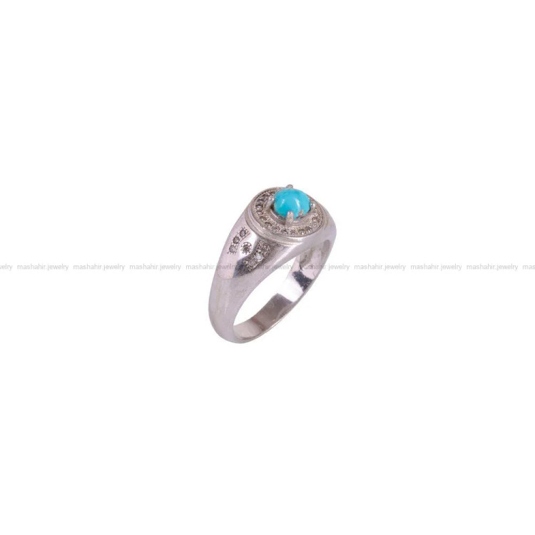انگشتر فیروزه شجری مردانه کد 2692