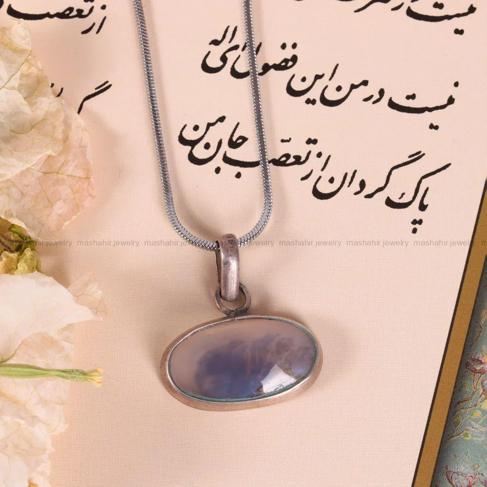 گردنبند عقیق شجر زنانه کد 2465