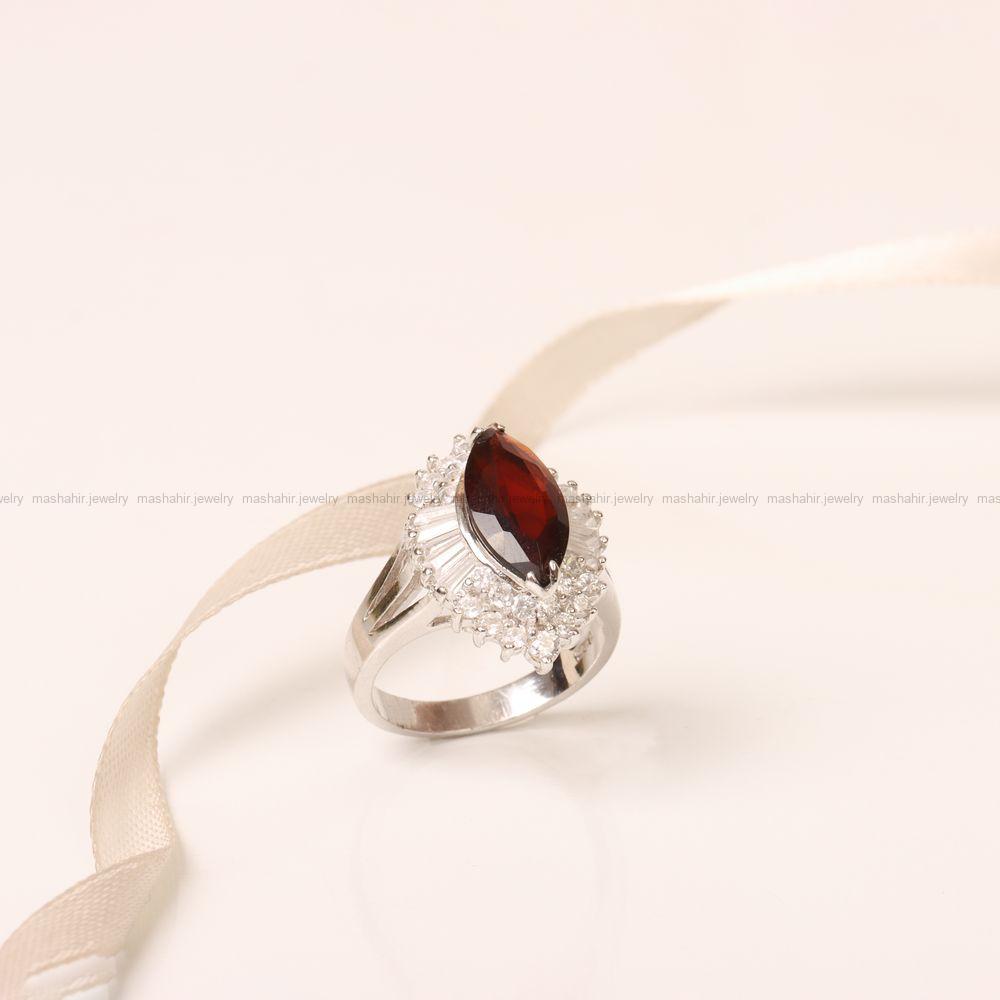 انگشتر گارنت زنانه کد 8840