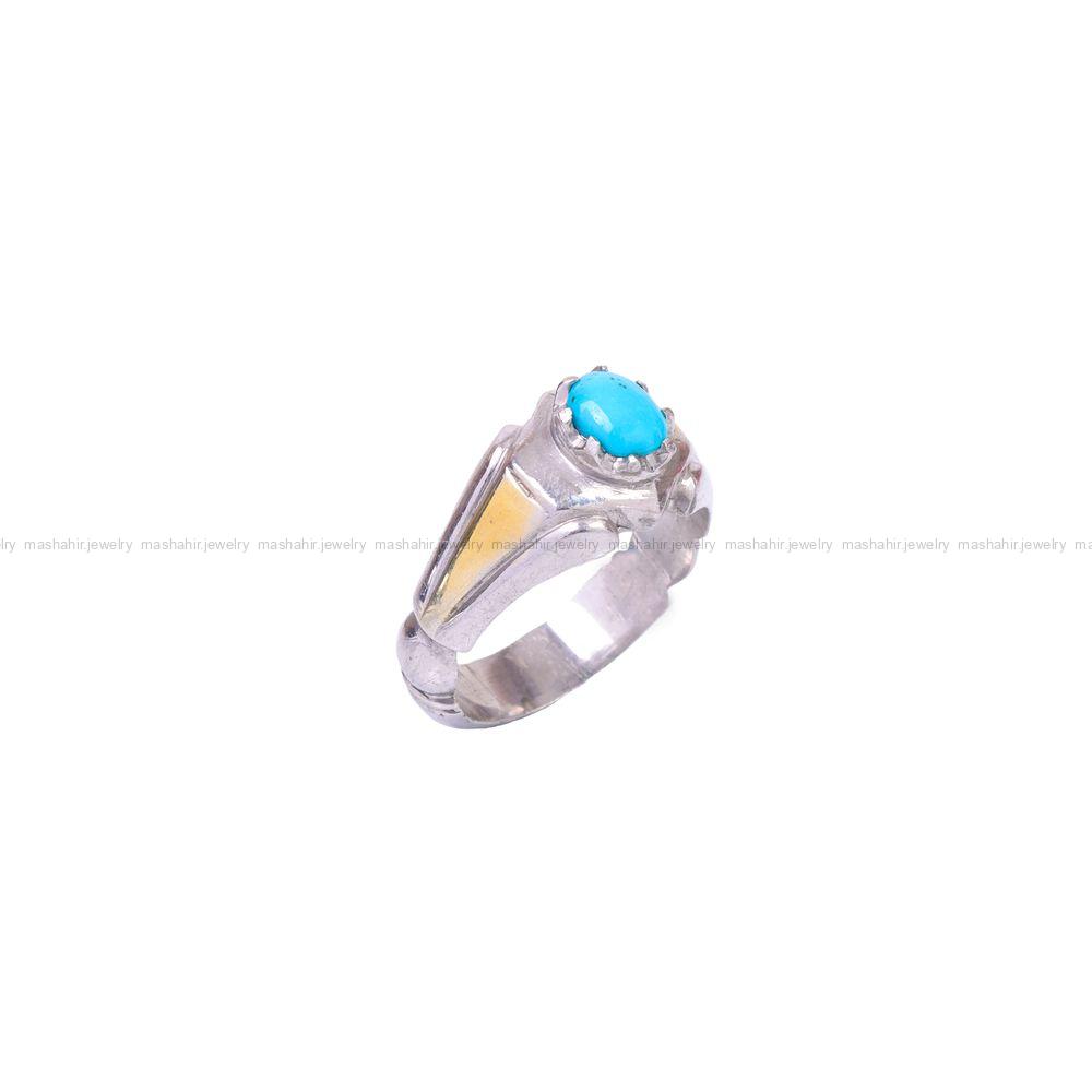 انگشتر فیروزه شجری مردانه کد 9020