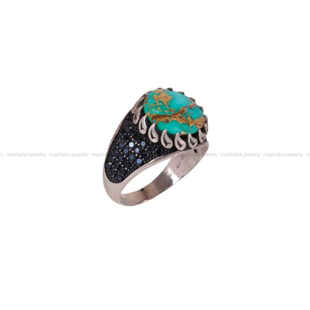 انگشتر فیروزه شجری مردانه کد 2865