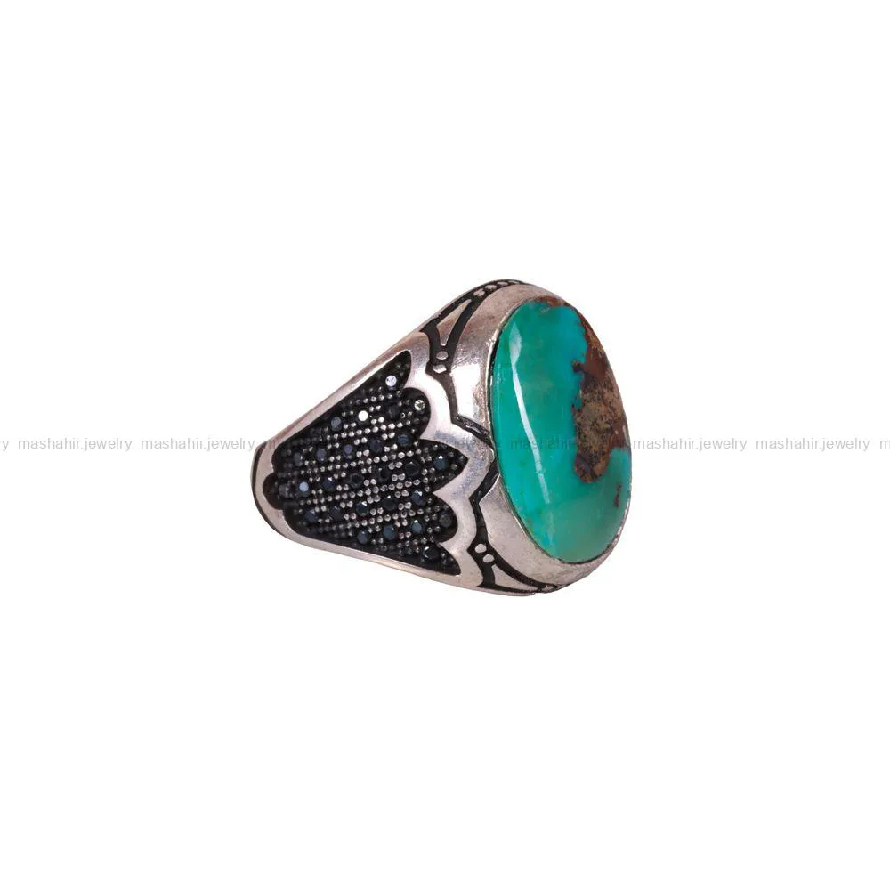 انگشتر فیروزه شجری مردانه کد 2867
