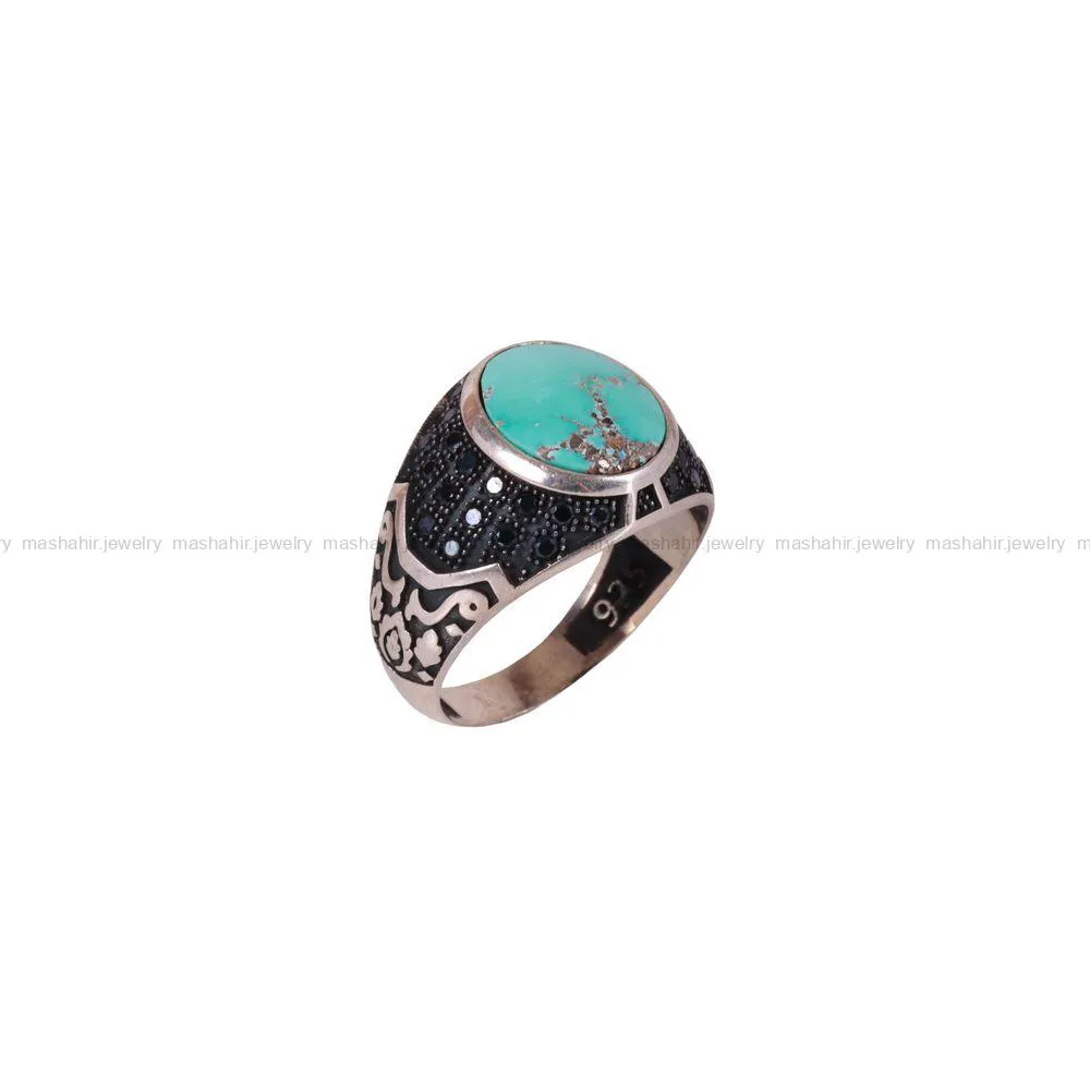 انگشتر فیروزه شجری مردانه کد 2870