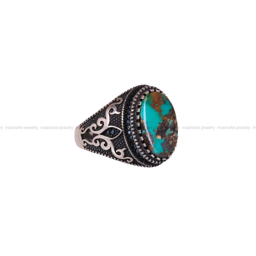 انگشتر فیروزه شجری مردانه کد 2871