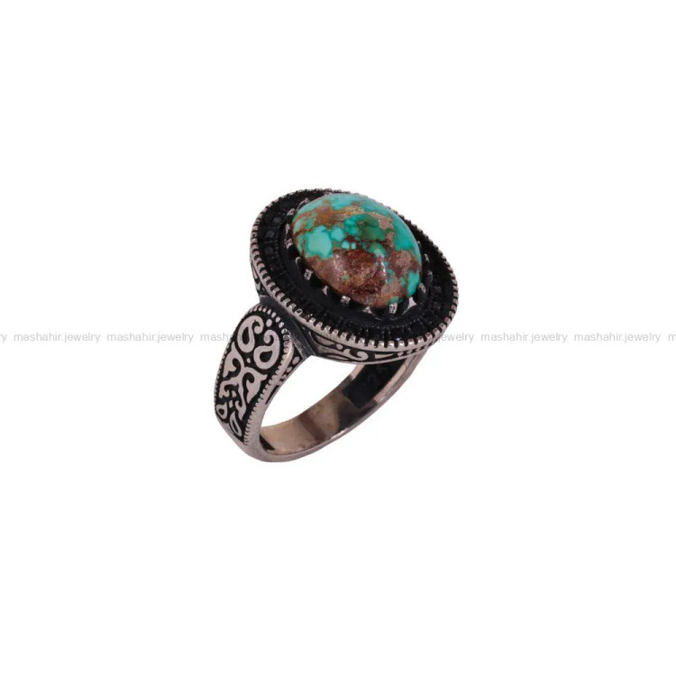 انگشتر فیروزه شجری مردانه کد 2873