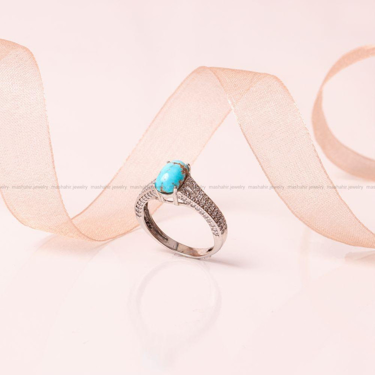 انگشتر فیروزه شجری زنانه کد 9306