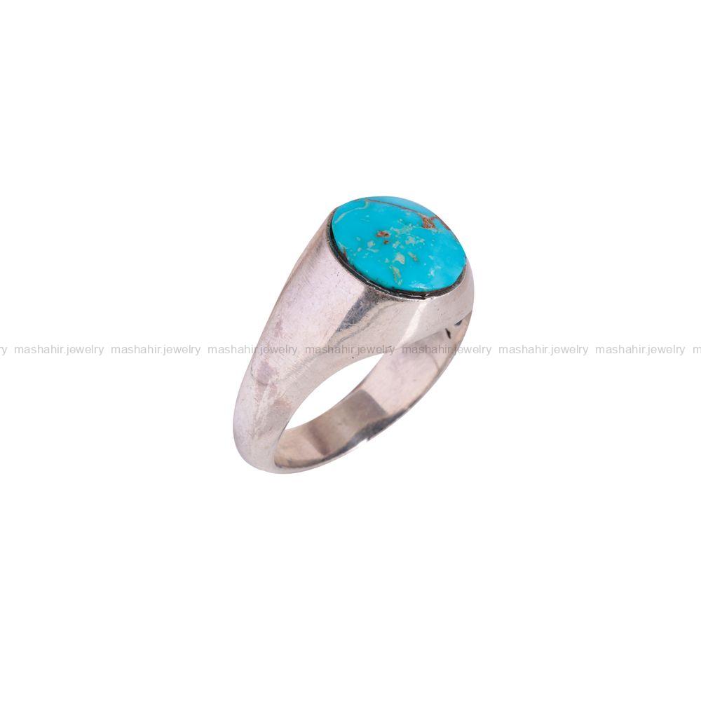 انگشتر فیروزه شجری مردانه کد 2996