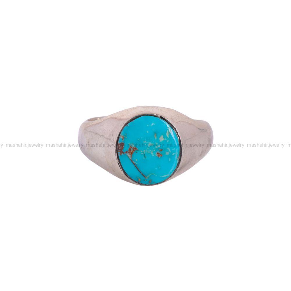 انگشتر فیروزه شجری مردانه کد 2996