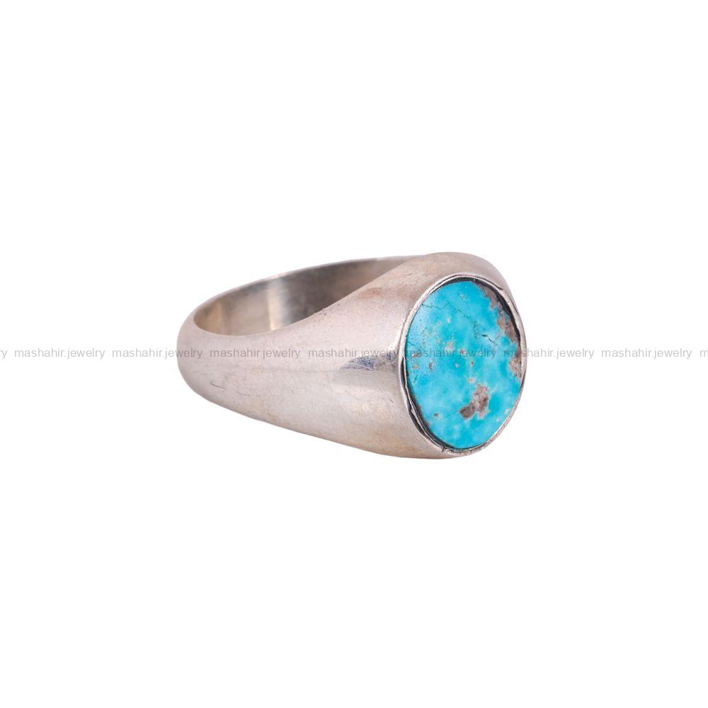 انگشتر فیروزه شجری مردانه کد 2998