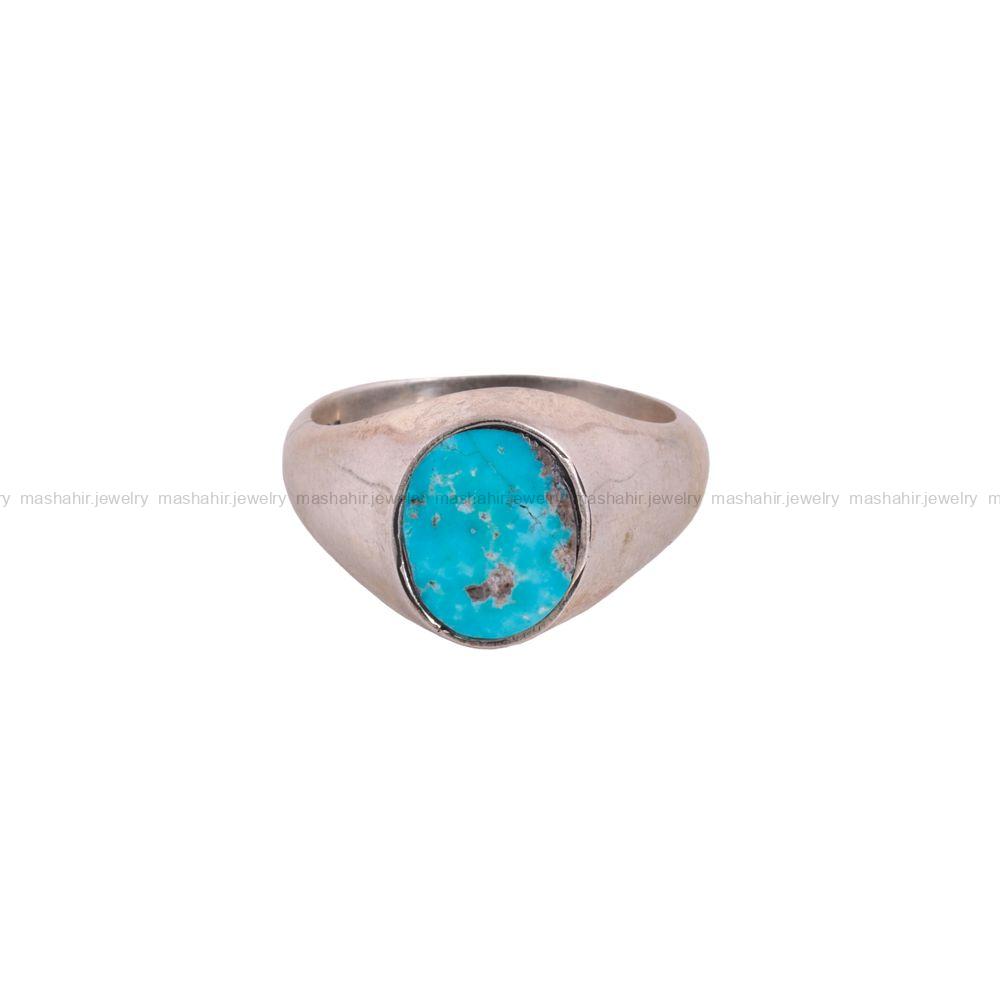 انگشتر فیروزه شجری مردانه کد 2998