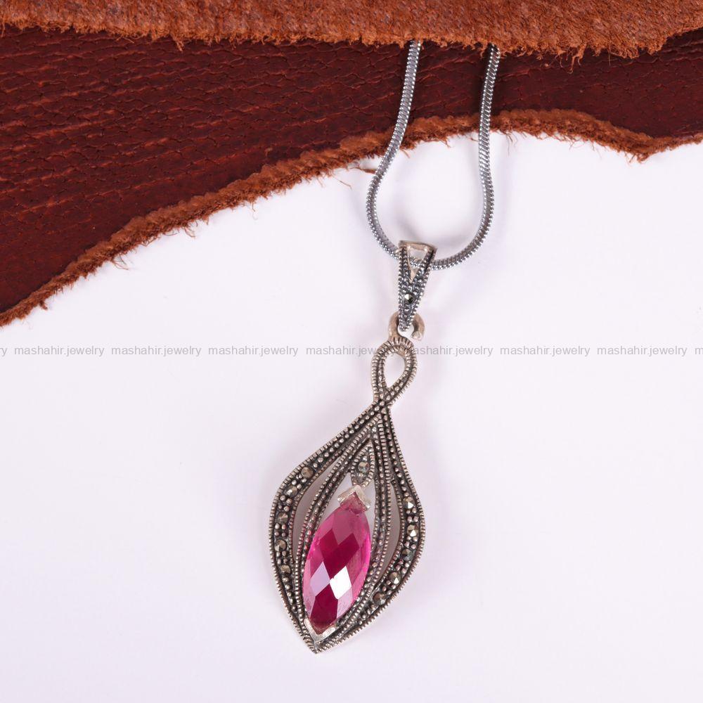 گردنبند یاقوت سرخ زنانه کد 2479