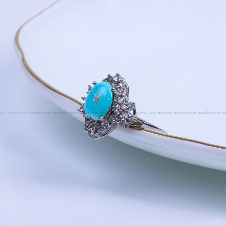 انگشتر فیروزه شجری زنانه کد 9527