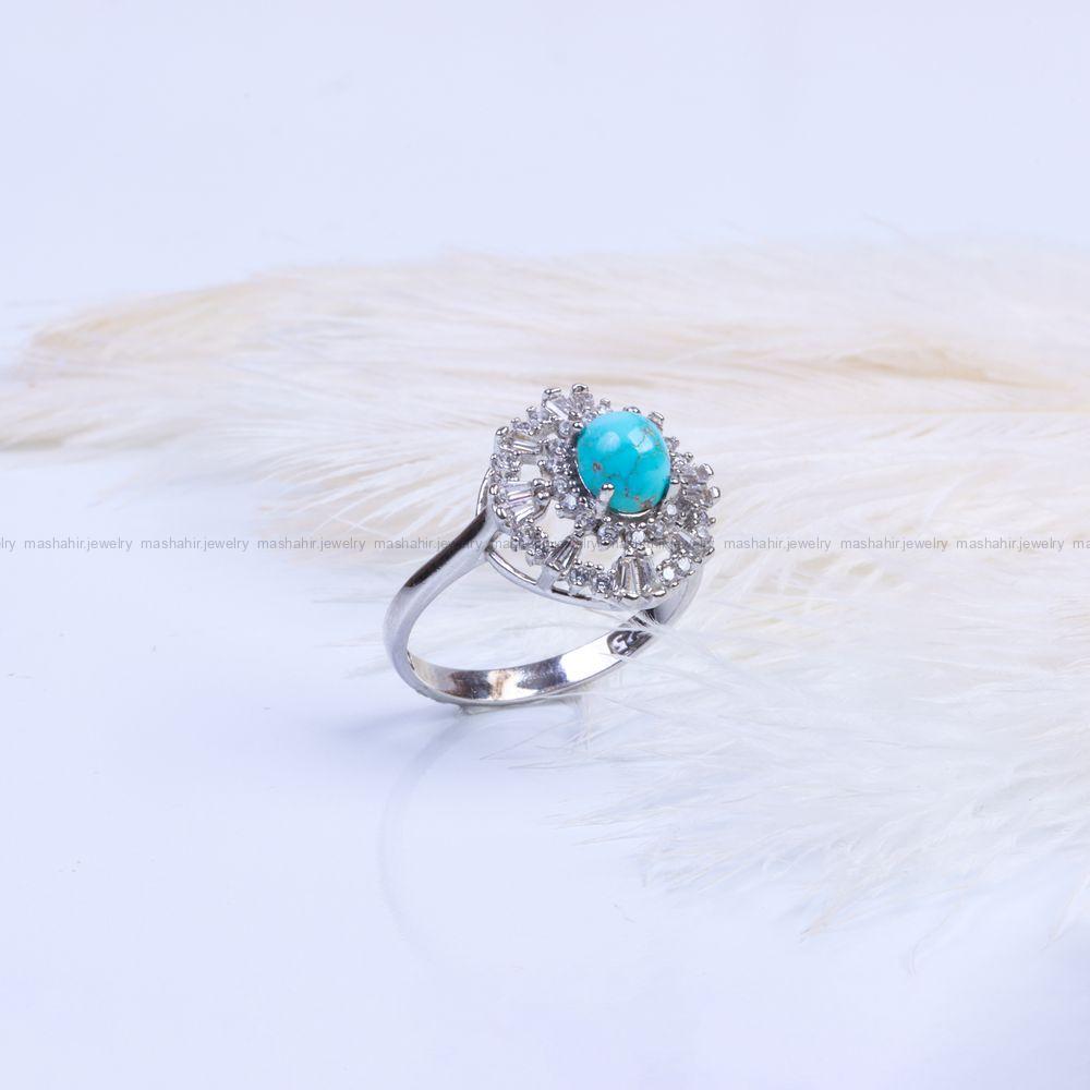 انگشتر فیروزه شجری زنانه کد 9555