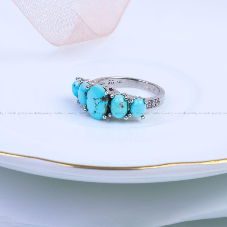 انگشتر فیروزه شجری زنانه کد 9558