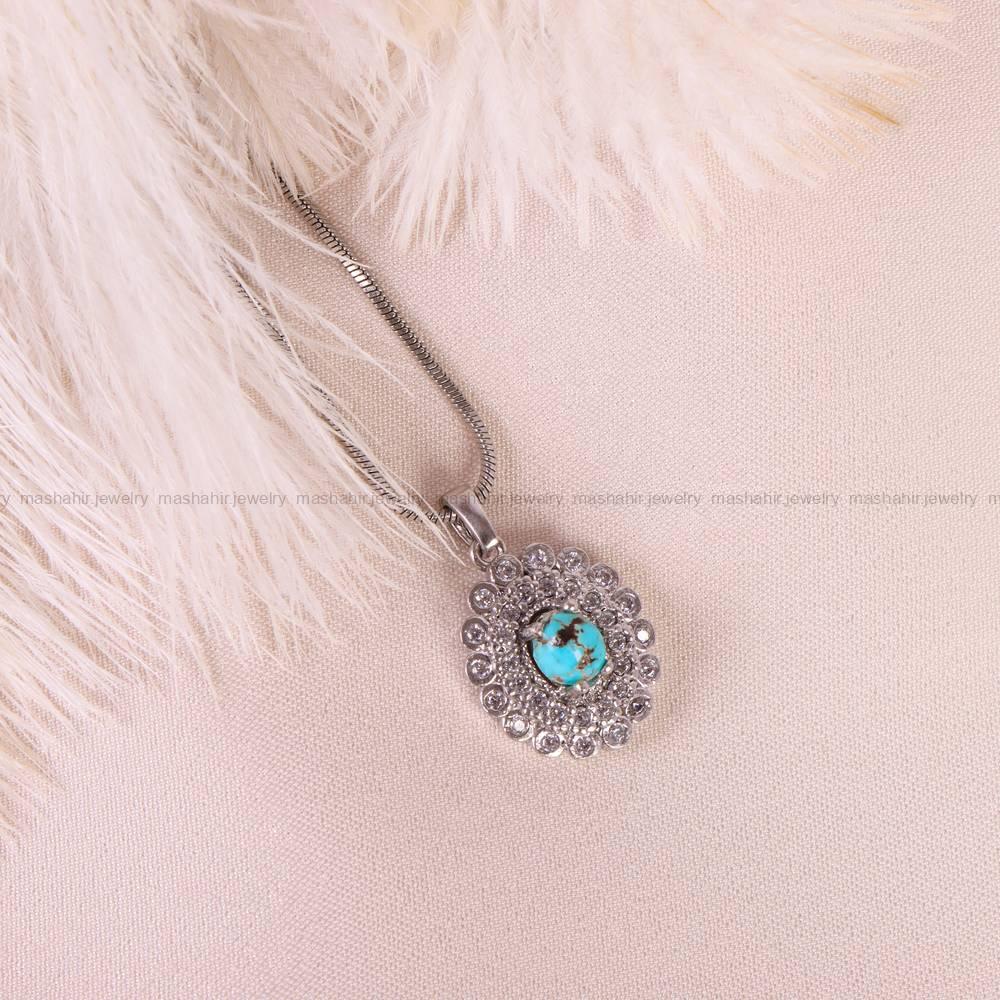گردنبند فیروزه زنانه کد 5210