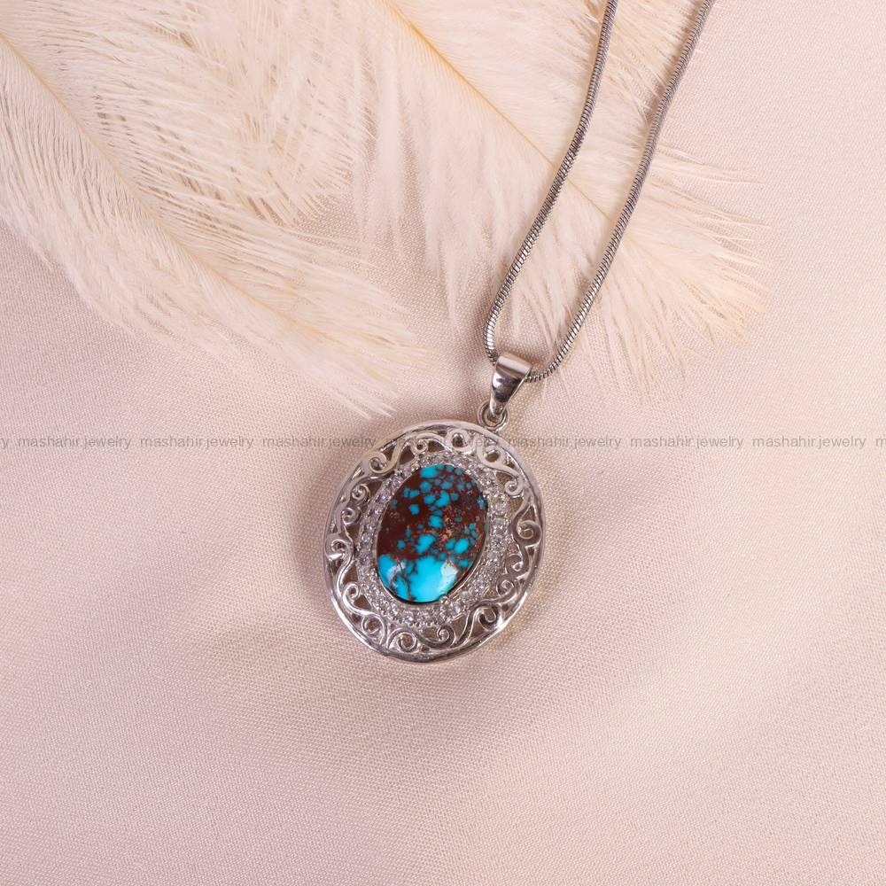 گردنبند فیروزه زنانه کد 5215
