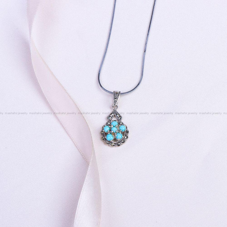 گردنبند فیروزه زنانه کد 9750