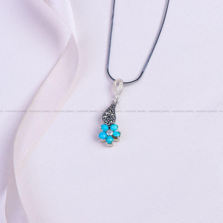 گردنبند فیروزه زنانه کد 9763