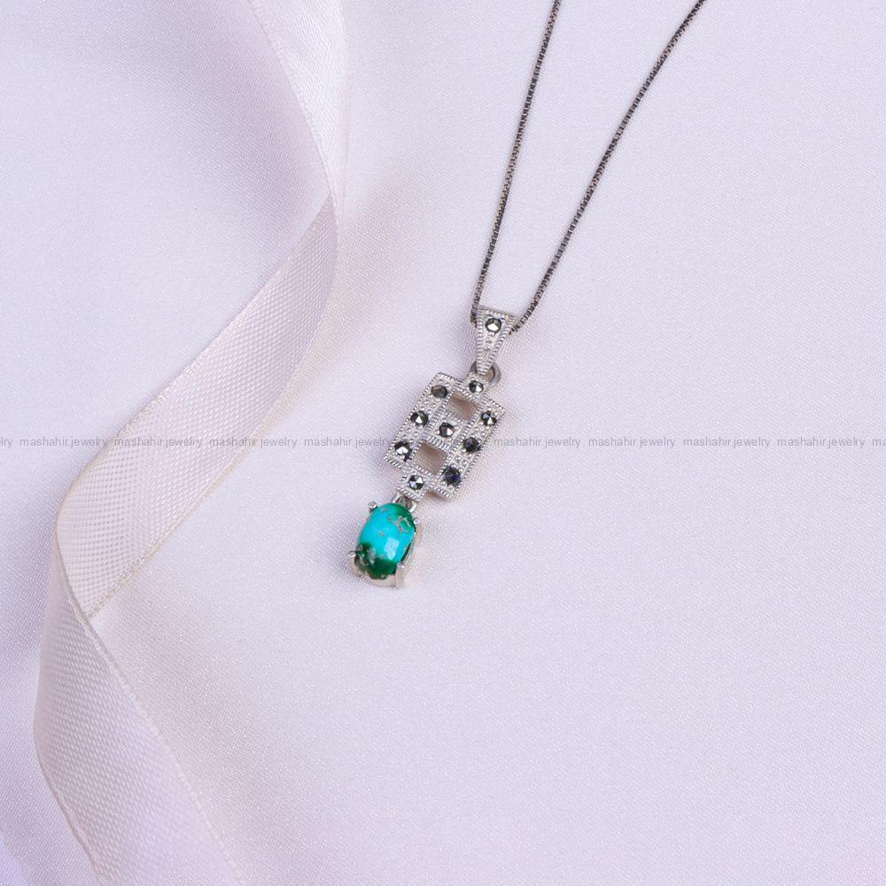 گردنبند فیروزه زنانه کد 9772