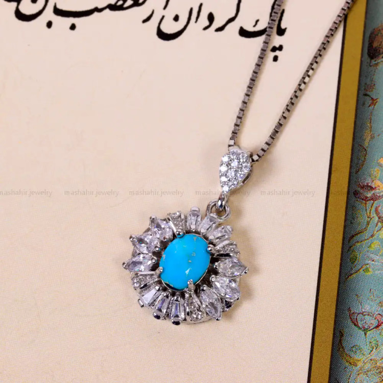 گردنبند فیروزه زنانه کد 14782