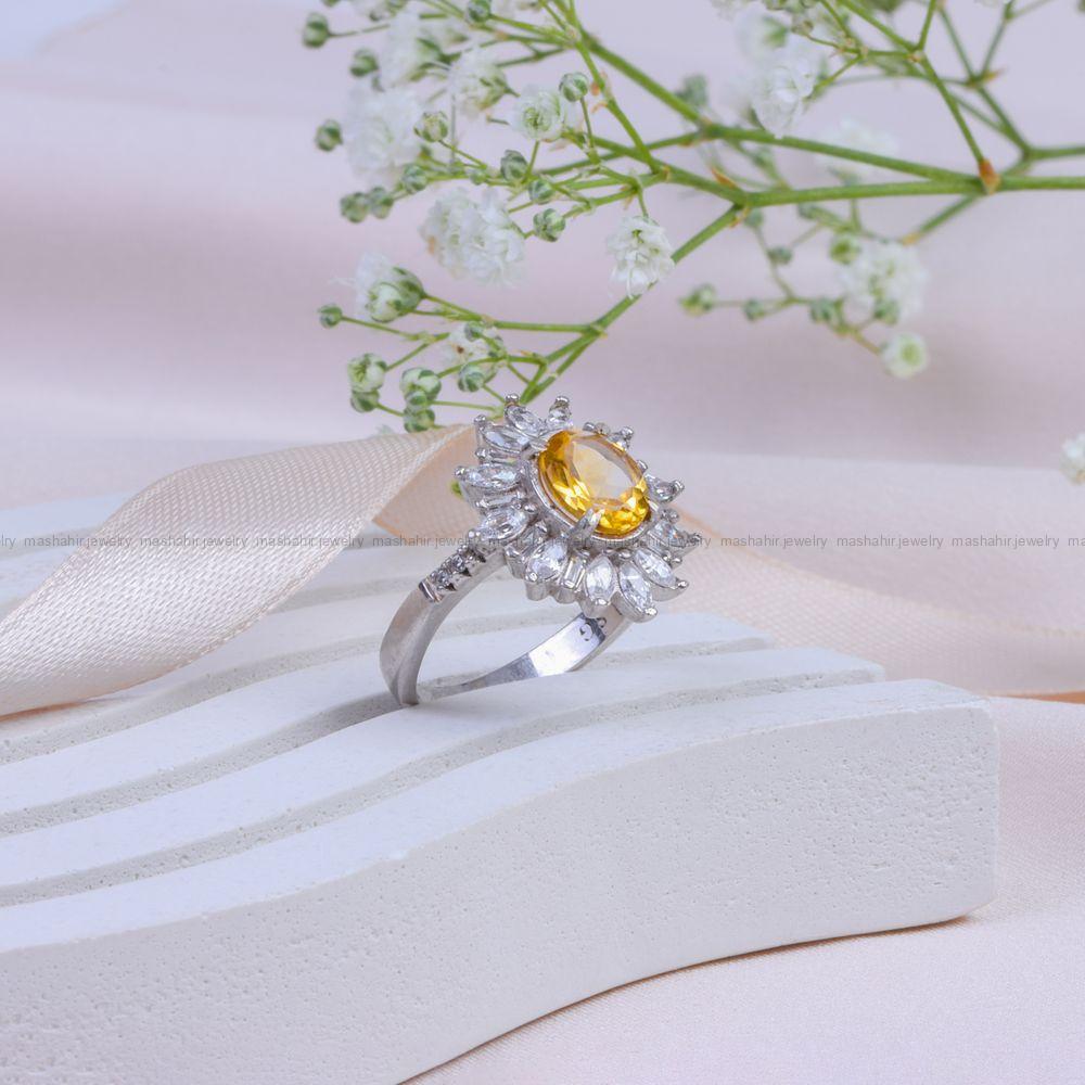 انگشتر سیترین زنانه کد 9926