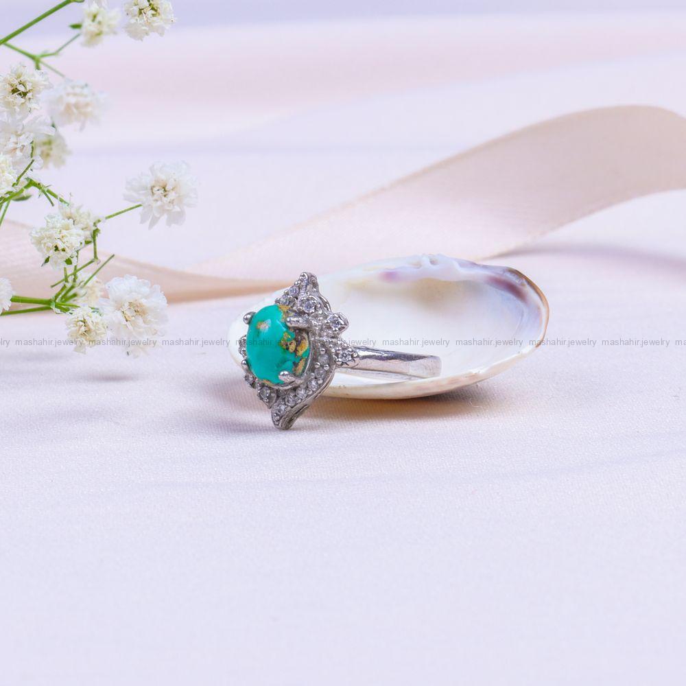 انگشتر فیروزه شجری زنانه کد 9986