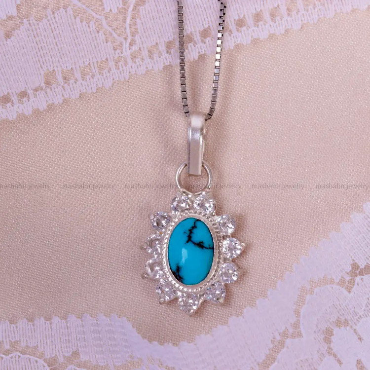 گردنبند فیروزه زنانه کد 14965