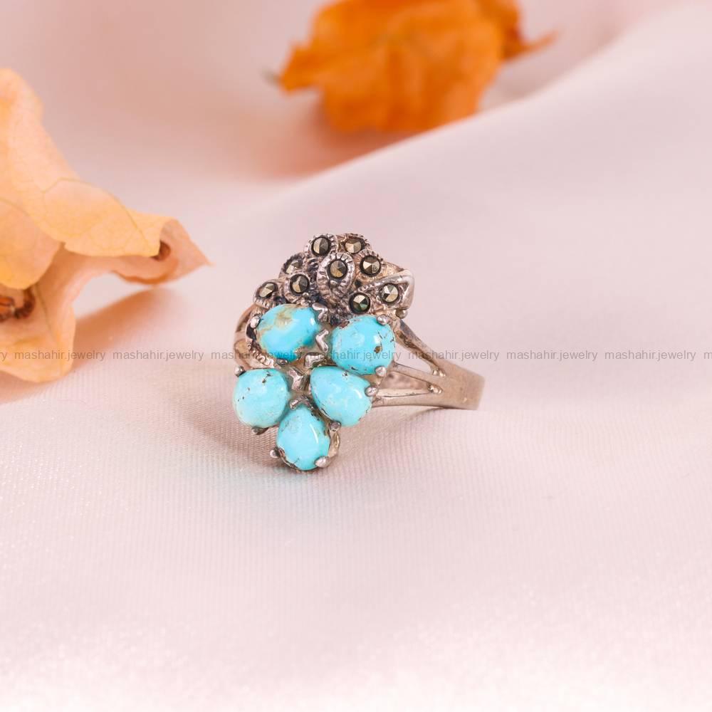 انگشتر فیروزه شجری زنانه کد 5332