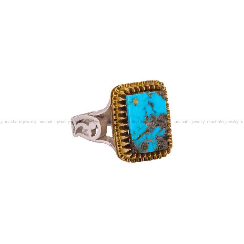 انگشتر فیروزه شجری مردانه کد 4076