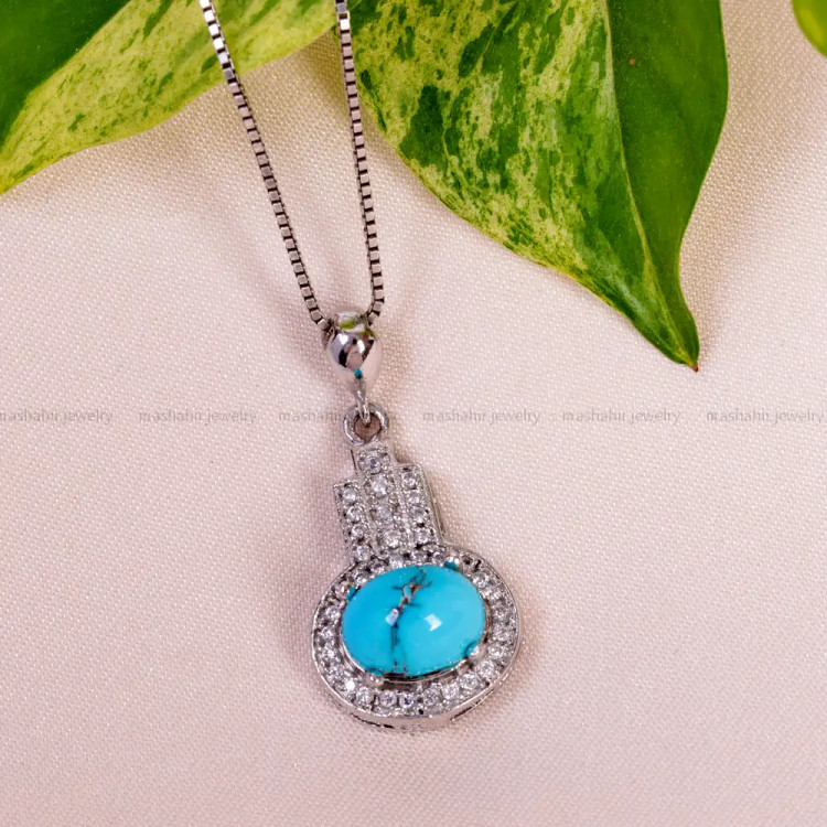 گردنبند فیروزه زنانه کد 14977