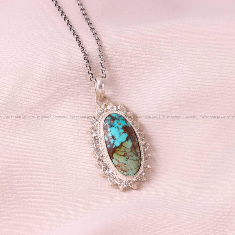 گردنبند فیروزه زنانه کد 5408