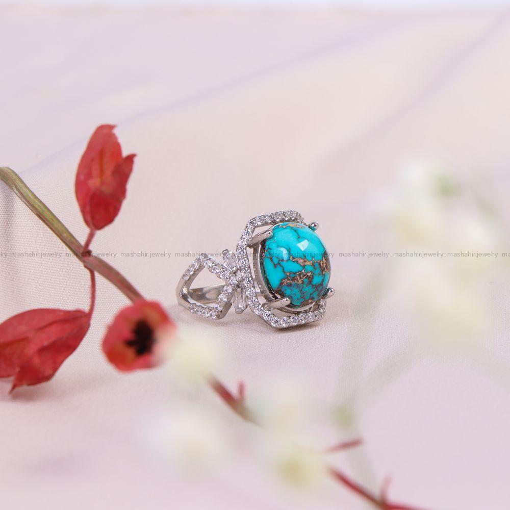 انگشتر فیروزه شجری زنانه کد 10322