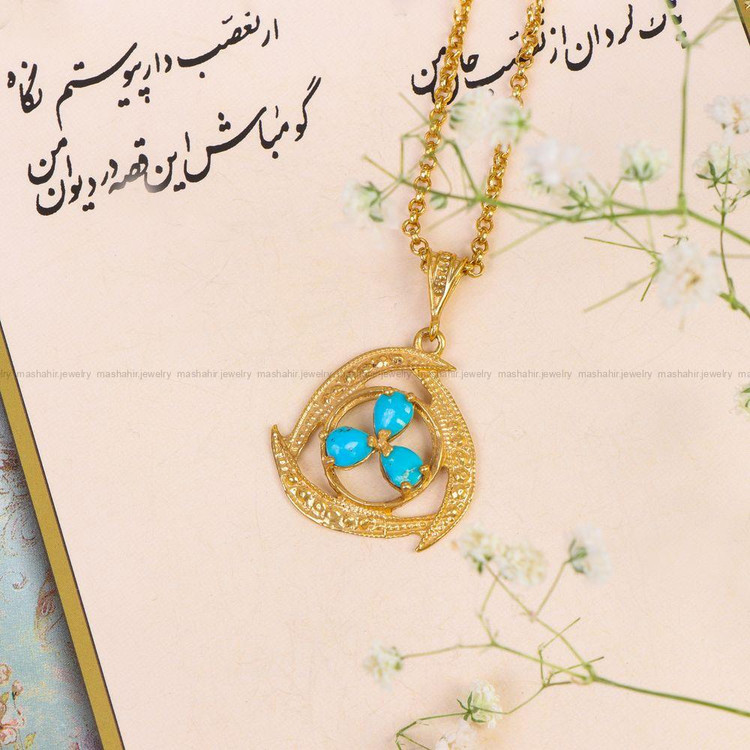 گردنبند فیروزه زنانه کد 10382