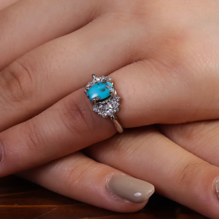 انگشتر فیروزه شجری زنانه کد 15627