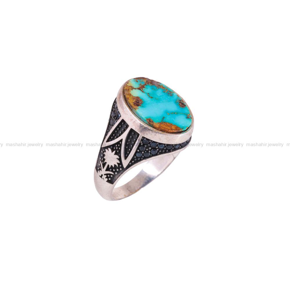 انگشتر فیروزه شجری مردانه کد 3154