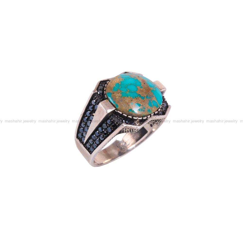 انگشتر فیروزه شجری مردانه کد 3156